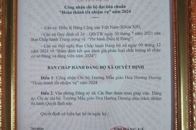 Chi bộ trường Hoa hướng Dương tham dự lễ tổng kết Đảng bộ xã EaUy năm 2024