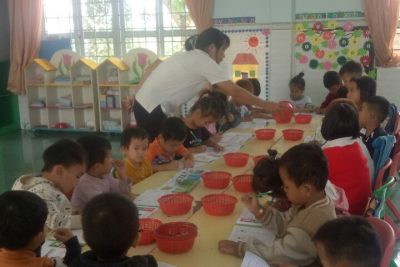 tiết học tại lớp lá 5 thôn 11